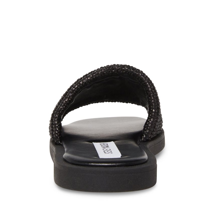 Black Steve Madden Leigh Women's Slides | PH 5246UCM